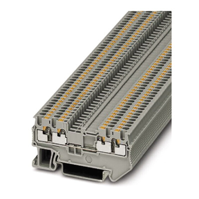 Phoenix Contact PT 1.5/S-QUATTRO BK Series Black Feed Through Terminal Block, 0.14 → 1.5mm², Single-Level, Push