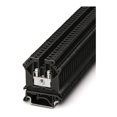 Phoenix Contact UK3 N BK Series Black Feed Through Terminal Block, Single-Level, Screw Termination