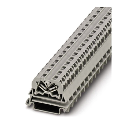 Phoenix Contact MSDBV 2.5-NS 35 Series Grey Feed Through Terminal Block, Single-Level, Spring Clamp Termination