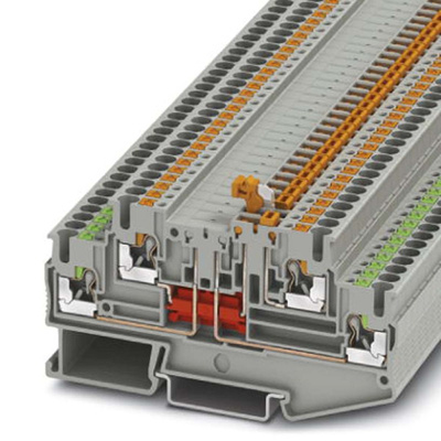 Phoenix Contact PTT 2.5-L/MT Series Grey DIN Rail Terminal Block, Push In Termination