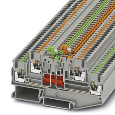 Phoenix Contact CLIPLINE PTT Series Grey Knife Disconnect Terminal Block, 2.5mm², 2-Level, Push In Termination