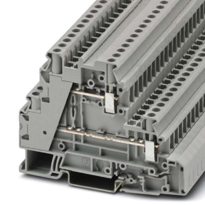 Phoenix Contact UT 4-L/L Series Grey DIN Rail Terminal Block, Screw Termination