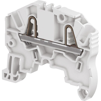 Entrelec ZK2.5 Series Black Standard Din Rail Terminal, 2.5mm², Single-Level, Spring Clamp Termination