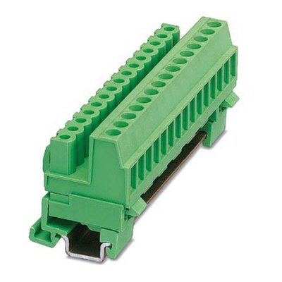 Phoenix Contact MSTBVK 2.5/ 8-ST-5.08 Series Green DIN Rail Terminal Block, Screw Termination