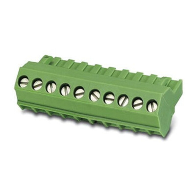 Phoenix Contact UMSTBVK 2.5/ 6-ST-5.08 Series Green DIN Rail Terminal Block, Screw Termination