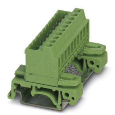 Phoenix Contact UMSTBVK 2.5/19-G-5.08 Series Green DIN Rail Terminal Block, Screw Termination