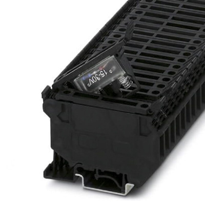 Phoenix Contact UK5-HESILED 24V- 2MA Series Black Fused DIN Rail Terminal, 1-Level, Screw Termination