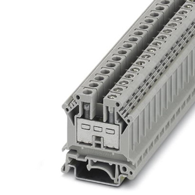 Phoenix Contact UK 10-PR Series Grey Din Rail Terminal, Single-Level, Screw Termination