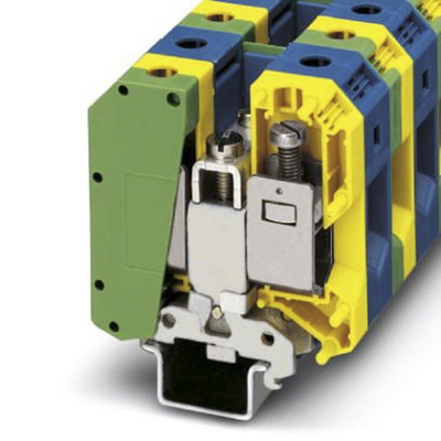 Phoenix Contact UKH 50-PE/N Series Green, Yellow DIN Rail Terminal Block, 16 → 50mm², Single-Level, Screw