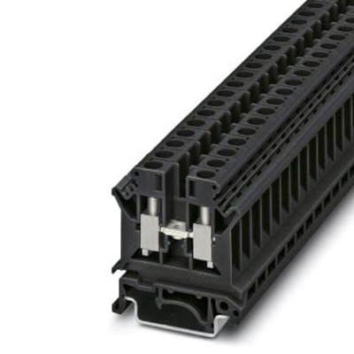 Phoenix Contact UK 10 N BK Series Black Din Rail Terminal, Single-Level, Screw Termination