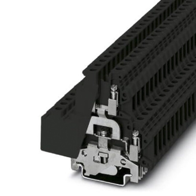 Phoenix Contact UKKB5-PE BK Series Black, Yellow Din Rail Terminal, Double-Level, Screw Termination