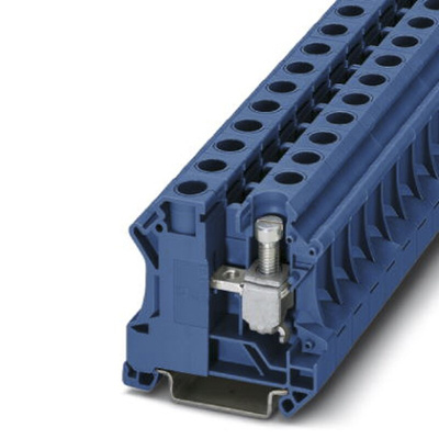 Phoenix Contact UTI 16 BU Series Blue DIN Rail Terminal Block, 6 → 25mm², Single-Level, Plug In Termination