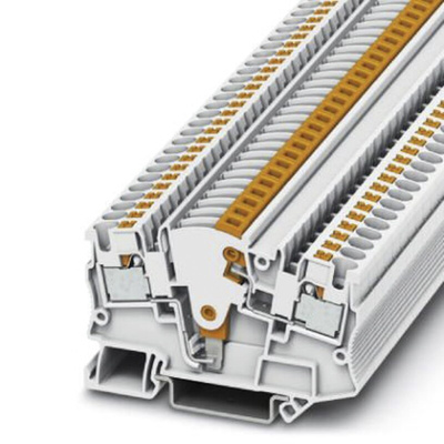 Phoenix Contact PTME 4 WH Series White Disconnect Terminal Block, 0.2 → 6mm², Single-Level, Push In Termination