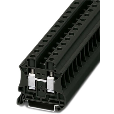Phoenix Contact UT 10 BK Series Black Feed Through Terminal Block, Single-Level, Screw Termination