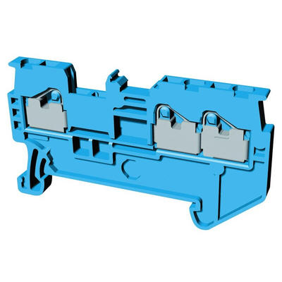 Omron XW5T Series Blue Non-Fused DIN Rail Terminal, 1.5mm², Single-Level, Push In Termination