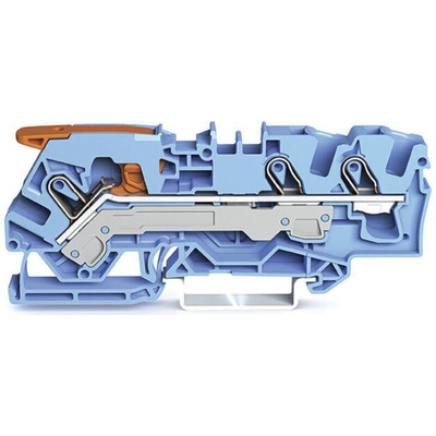 Wago TOPJOB S, 2106 Series Blue Feed Through Terminal Block, 6mm², Single-Level, Push-In Cage Clamp Termination, ATEX,