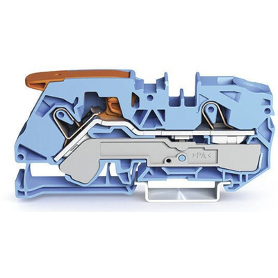 Wago TOPJOB S, 2116 Series Blue Feed Through Terminal Block, 16mm², Single-Level, Push-In Cage Clamp Termination, ATEX,