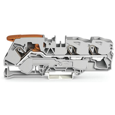 Wago TOPJOB S, 2116 Series Grey Feed Through Terminal Block, 16mm², Single-Level, Push-In Cage Clamp Termination, ATEX,