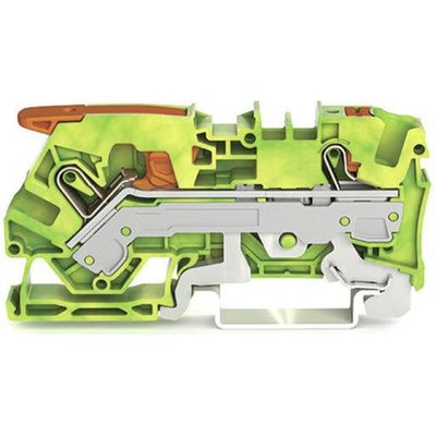 Wago TOPJOB S, 2106 Series Green/Yellow Earth Terminal Block, 6mm², Single-Level, Push-In Cage Clamp Termination, ATEX,