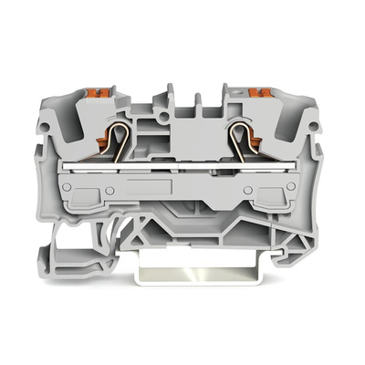 Wago TOPJOB S, 2206 Series Grey Feed Through Terminal Block, 6mm², Single-Level, Push-In Cage Clamp Termination, ATEX,