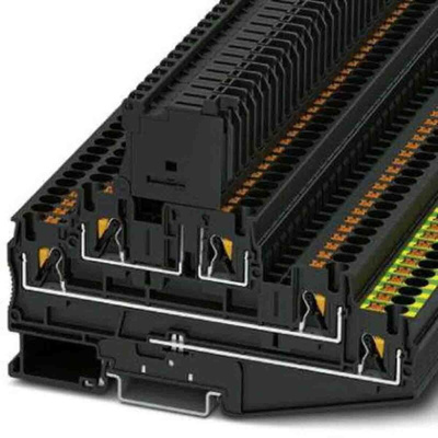 Phoenix Contact PT Series Black Fused DIN Rail Terminal, Triple-Level, Fused