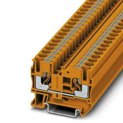 Phoenix Contact PT 6 Series Orange Feed Through Terminal Block, 0.5 → 10mm², Push In Termination, ATEX, IECEx