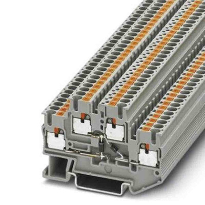 Phoenix Contact PTTB Series Grey Component Terminal Block, Push In Termination