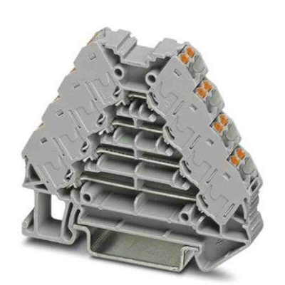 Phoenix Contact PTRV Series Grey Non-Fused DIN Rail Terminal, 0.14 → 2.5mm², Push In Termination