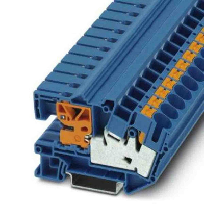 Phoenix Contact PTN Series Blue Disconnect Terminal Block, Push In Termination