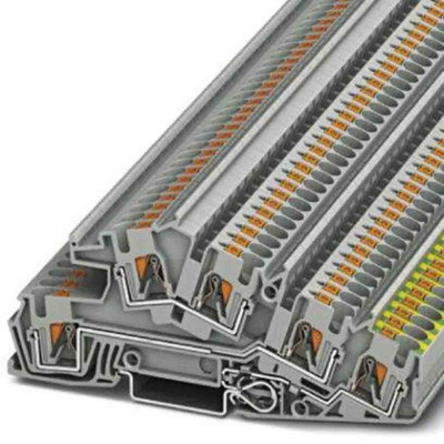 Phoenix Contact Grey DIN Rail Terminal Block, 0.2 → 6mm², Push In Termination