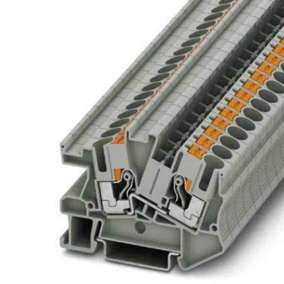 Phoenix Contact Grey DIN Rail Terminal Block, 10mm², Push In Termination