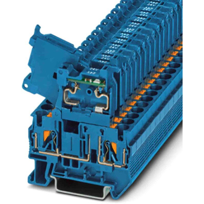 Phoenix Contact PT Series Blue Fused DIN Rail Terminal, Single-Level, Fused