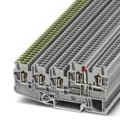 Phoenix Contact Grey DIN Rail Terminal Block, 0.08 → 4mm², Spring Clamp Termination