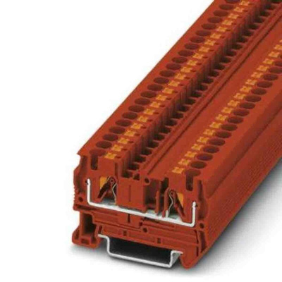 Phoenix Contact PT 4 Series Red Feed Through Terminal Block, 0.2 → 6mm², Push In Termination, ATEX, IECEx
