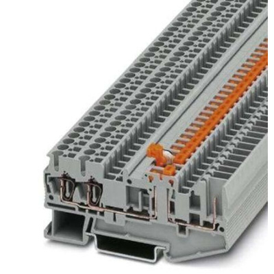 Phoenix Contact ST Series Grey DIN Rail Terminal Block, Spring Clamp Termination