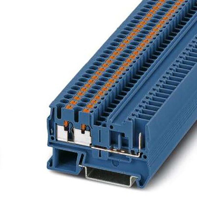 Phoenix Contact PT 2 Series Blue Component Terminal Block, 4mm², Push In Termination