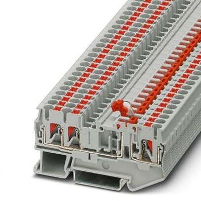 Phoenix Contact PT 2 Series Grey Component Terminal Block, 4mm², Push In Termination