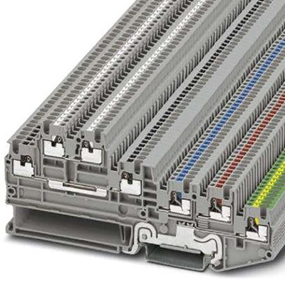 Phoenix Contact PTIO 1 Series Grey Component Terminal Block, 1.5mm², Push In Termination