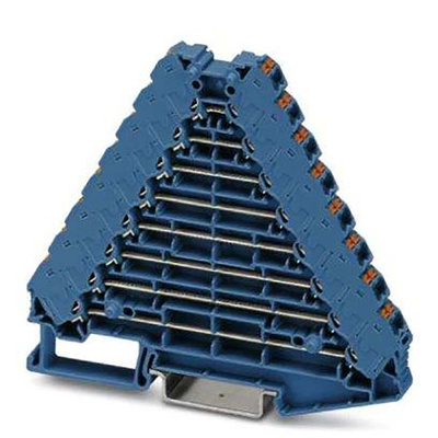 Phoenix Contact PTRV 8 BU/BU Series Blue DIN Rail Terminal Block, 0.14 → 2.5mm², Push In Termination