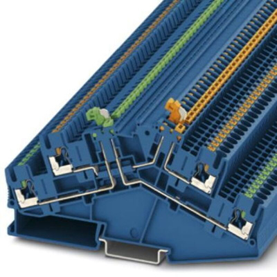 Phoenix Contact PTTBS 2.5-2MTB BU Series Blue Knife Disconnect Terminal Block, 0.14 → 4mm², Push In Termination