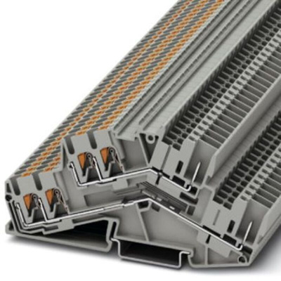 Phoenix Contact PTTBS 2.5-TWIN/2P Series Grey Double Level Terminal Block, 0.14 → 4mm², Push In Termination
