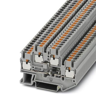 Phoenix Contact PTTB 2.5-2DIO/UR-O/UR-UL Series Grey Component Terminal Block, 0.14 → 4mm², Push In Termination