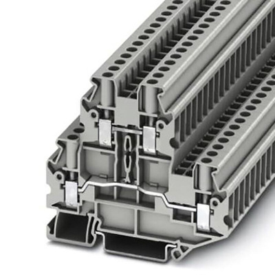 Phoenix Contact UTTB 4 Series Grey Double Level Terminal Block, 0.14 → 6mm², Screw Termination