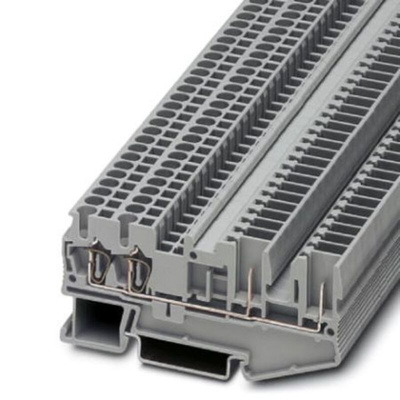 Phoenix Contact ST 2.5-QUATTRO/2P Series Grey Feed Through Terminal Block, 0.08 → 4mm², Plug In Termination