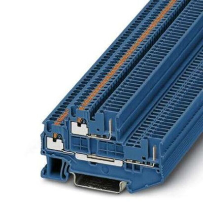 Phoenix Contact PTTB 1.5/S/2P BU Series Blue Double Level Terminal Block, 0.14 → 1.5mm²