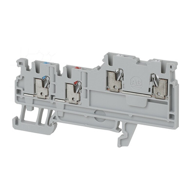 Rockwell Automation 1492-P Series Grey DIN Rail Terminal Block