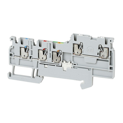 Rockwell Automation 1492-P Series Grey DIN Rail Terminal Block