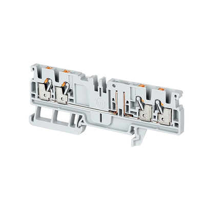 Rockwell Automation 1492-P Series Grey DIN Rail Terminal Block, 2.5mm², Push In Termination