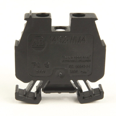 Rockwell Automation 1492-W Series Black Feed Through Terminal Block, Screw Termination