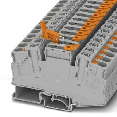 Phoenix Contact PT 6 Series Orange Disconnect Terminal Block, Push In Termination